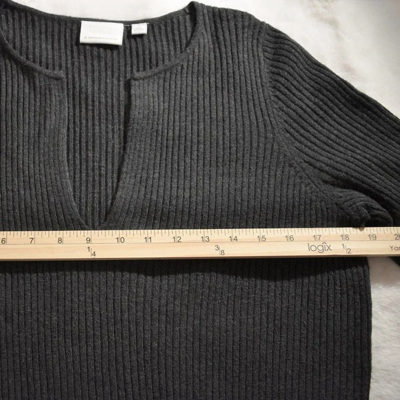 Anthropologie Tunic Sweater Sz M Merino Wool Neutral Lagenlook Minimalist Soft - Picture 12 of 14